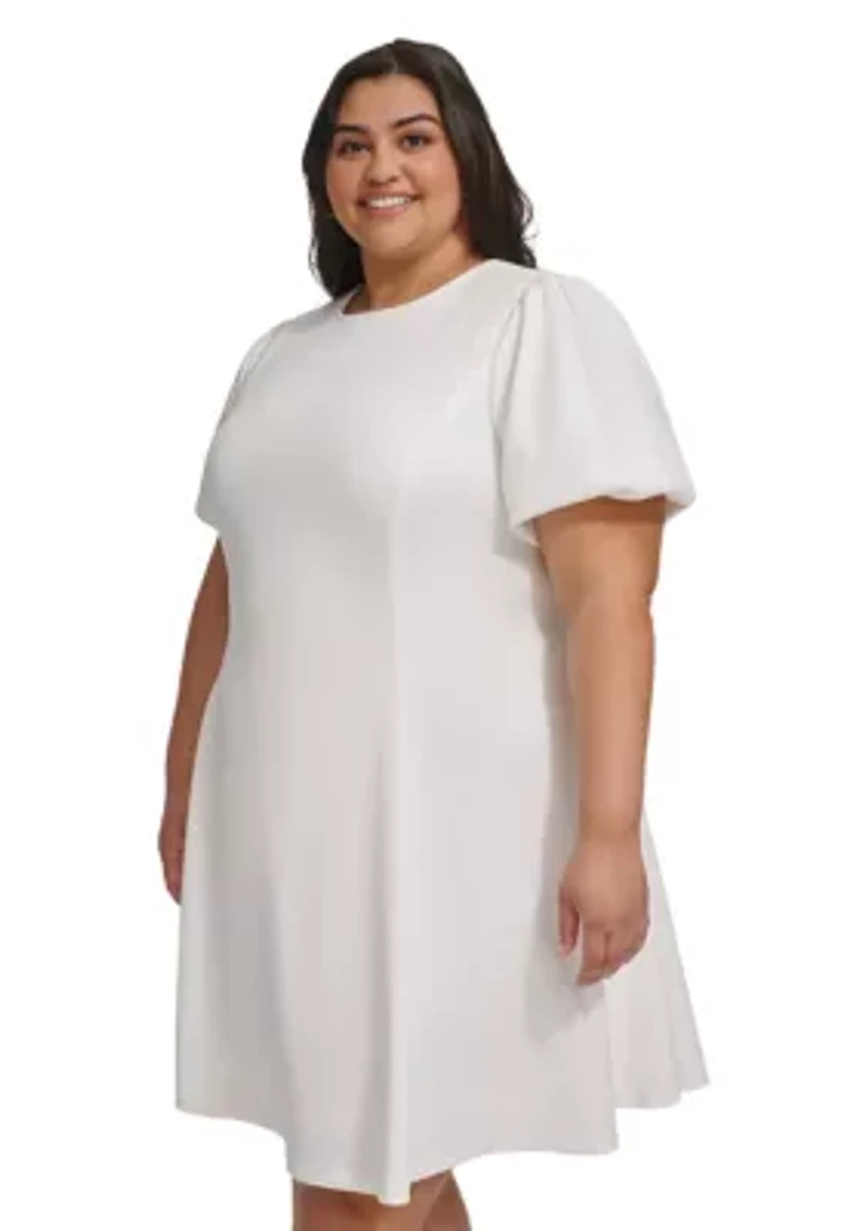 Plus Solid Fit and Flare Dress