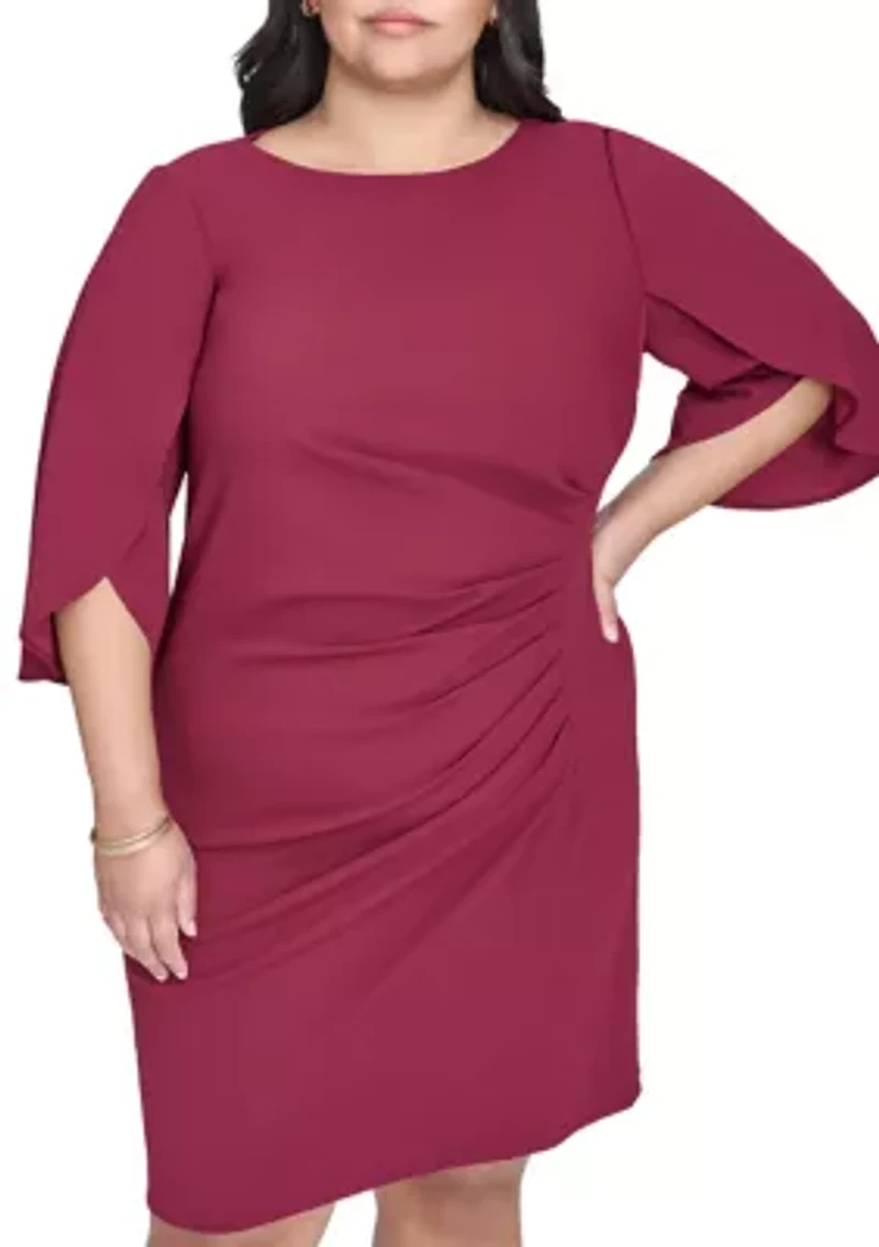 Plus Side Ruched Sheath Dress