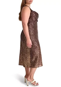 Plus Sleeveless Ombré Sequined Sheath Dress