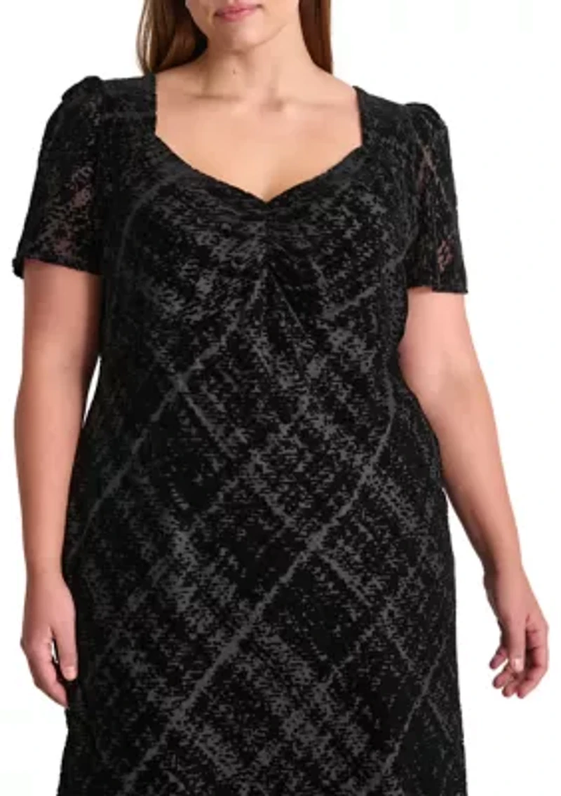 Plus V-Neck Sheath Dress