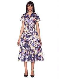 Midi Shirt Dress with Removable Sash