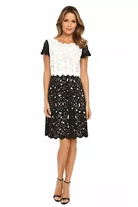 Colorblock Laser Cut Dress