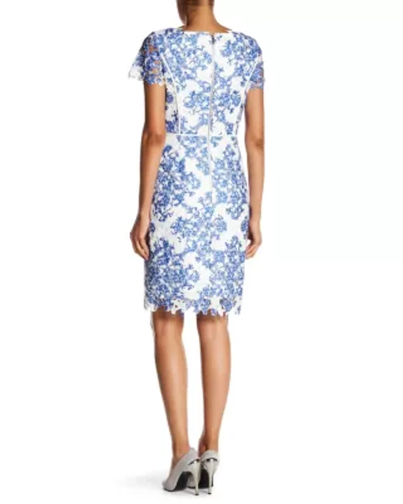 Étoile Printed Lace Sheath Dress