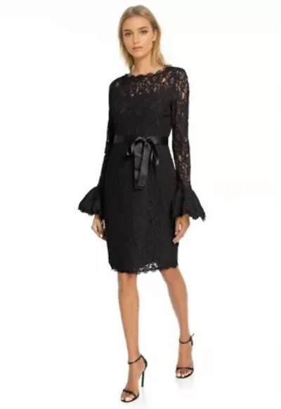 Ruffle Sleeve Lace Dress