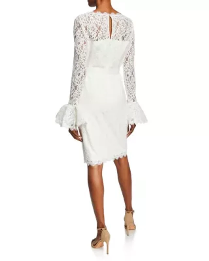 Ruffle Sleeve Lace Dress