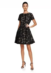 Novelty Woven Fit and Flare Dress