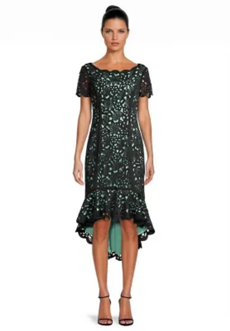 High Low Laser Cut Dress
