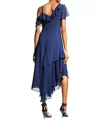 Asymmetric Georgette Midi Dress