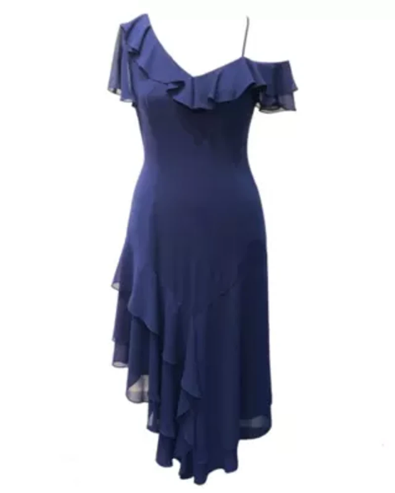 Asymmetric Georgette Midi Dress