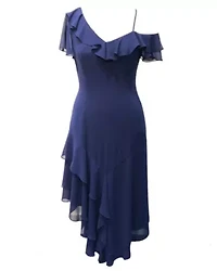 Asymmetric Georgette Midi Dress
