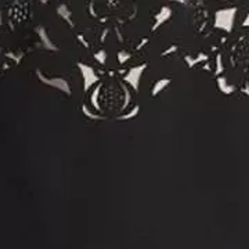 Laser Cutting Floral Crepe Sheath Dress