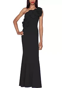 One Shoulder Floral Gown