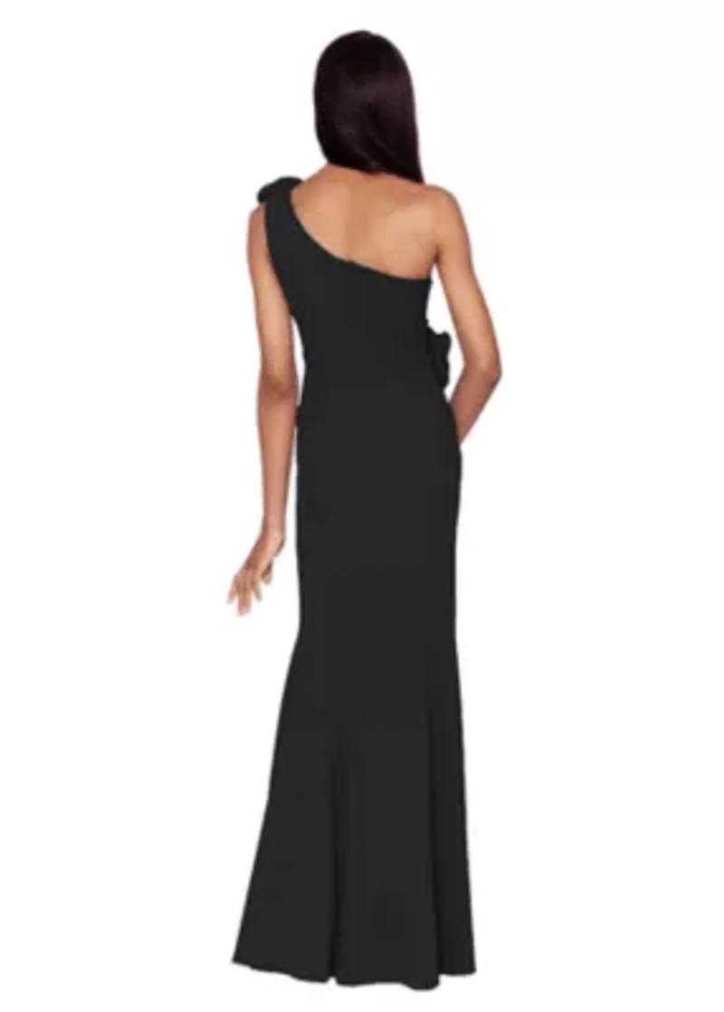 One Shoulder Floral Gown