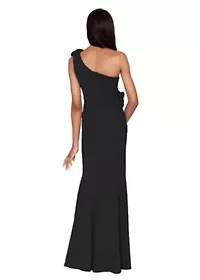 One Shoulder Floral Gown