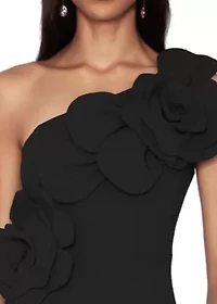 One Shoulder Floral Gown