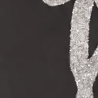 CREPE GOWN WITH CRYSTAL BOW DETAIL