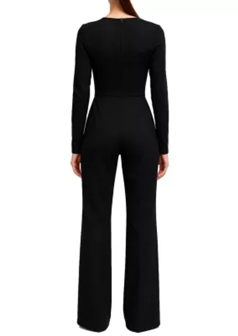 Gold Bow Trim Jumpsuit