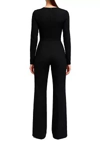 Gold Bow Trim Jumpsuit