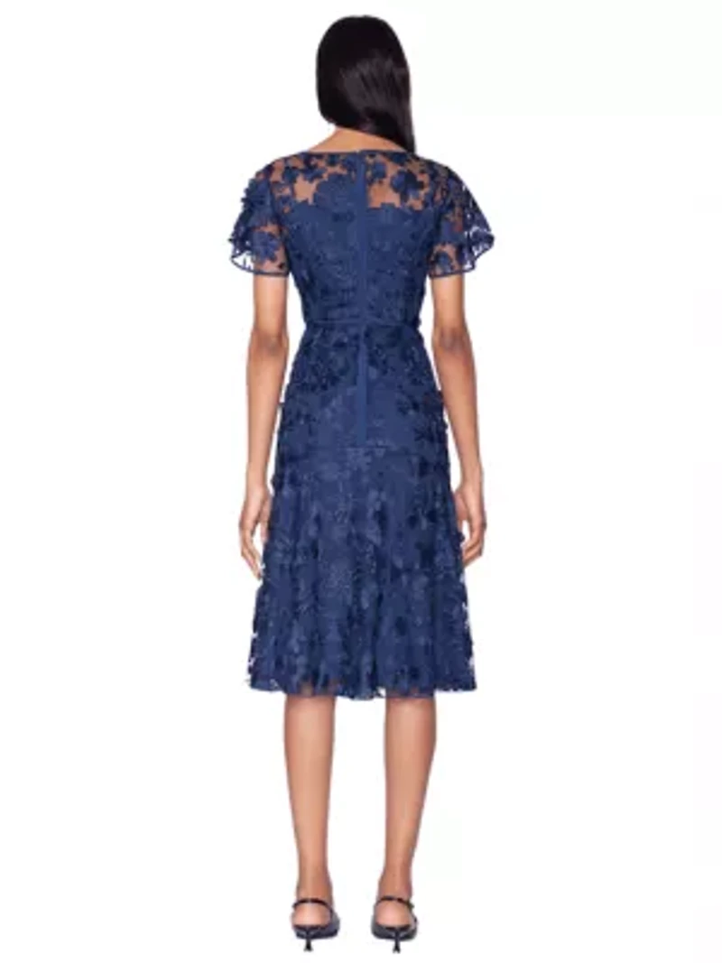 Midi Ruffled Dress with Flounce