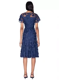 Midi Ruffled Dress with Flounce