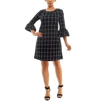 Crepe Dress With Balloon Sleeves