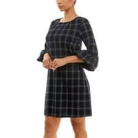 Crepe Dress With Balloon Sleeves