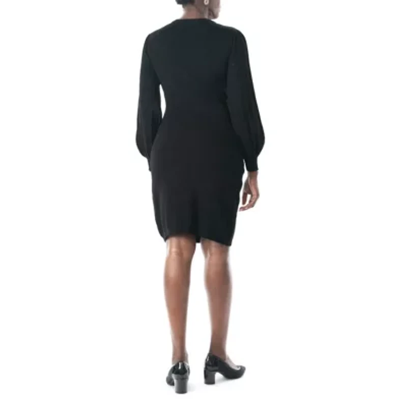 Pleat Bubble Sweater Dress