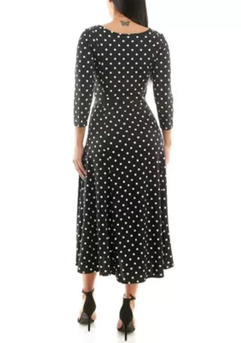 3/4 Sylvia Midi Dress With Belt