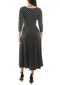 3/4 Sylvia Midi Dress With Belt
