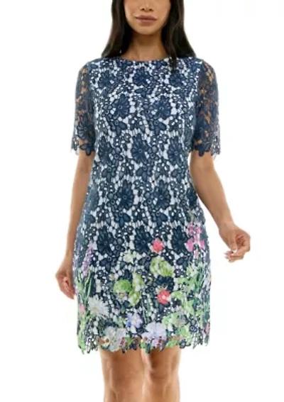 Floral Print Lace Dress
