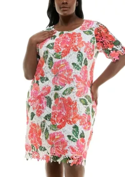 Floral Print Lace Dress