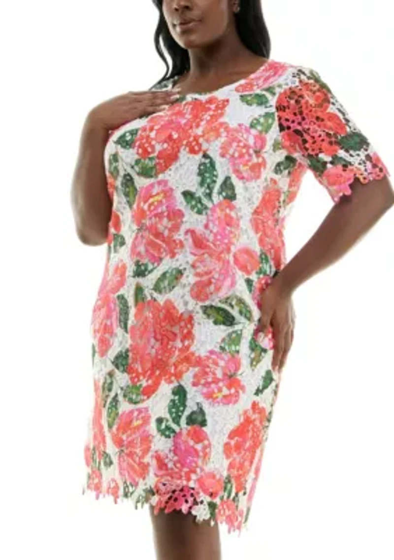 Floral Print Lace Dress