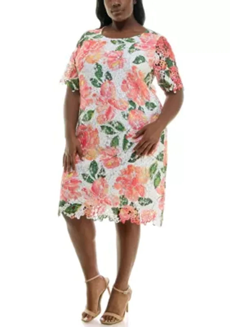 Floral Print Lace Dress