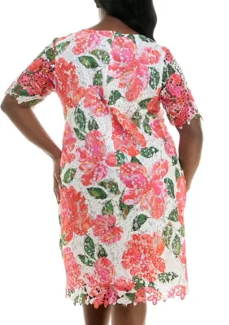 Floral Print Lace Dress