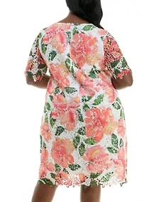 Floral Print Lace Dress