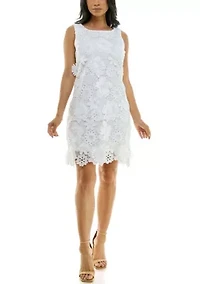 Sheath Dress With 3D Floral Emroidery