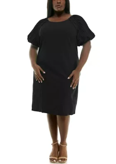 Puff Sleeve Sheath Dress