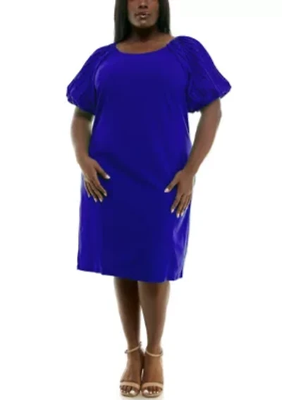 Puff Sleeve Sheath Dress