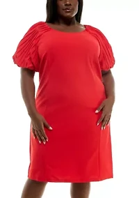 Puff Sleeve Sheath Dress