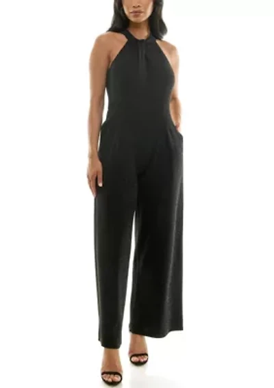 Glitter Twist Neck Jumpsuit