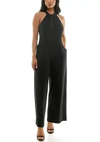 Glitter Twist Neck Jumpsuit