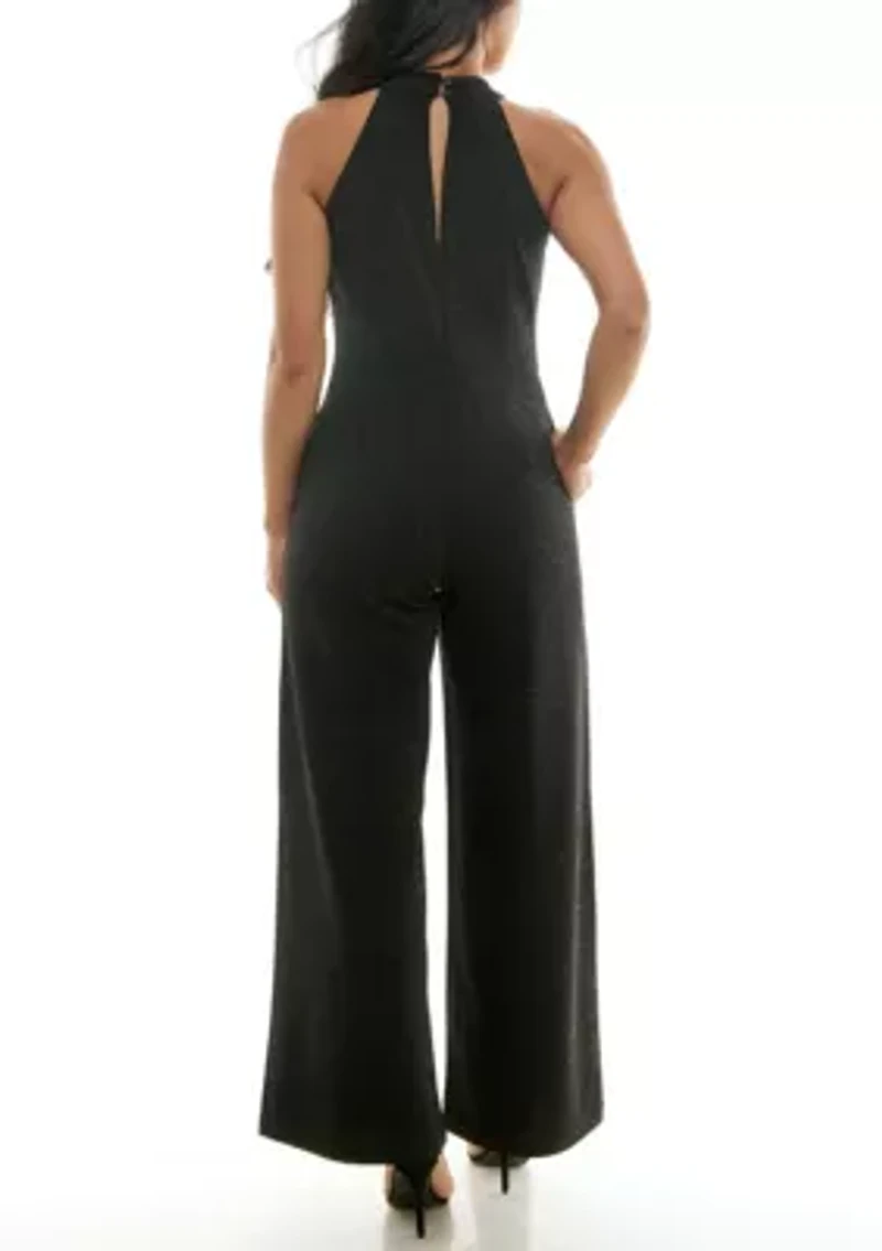 Glitter Twist Neck Jumpsuit