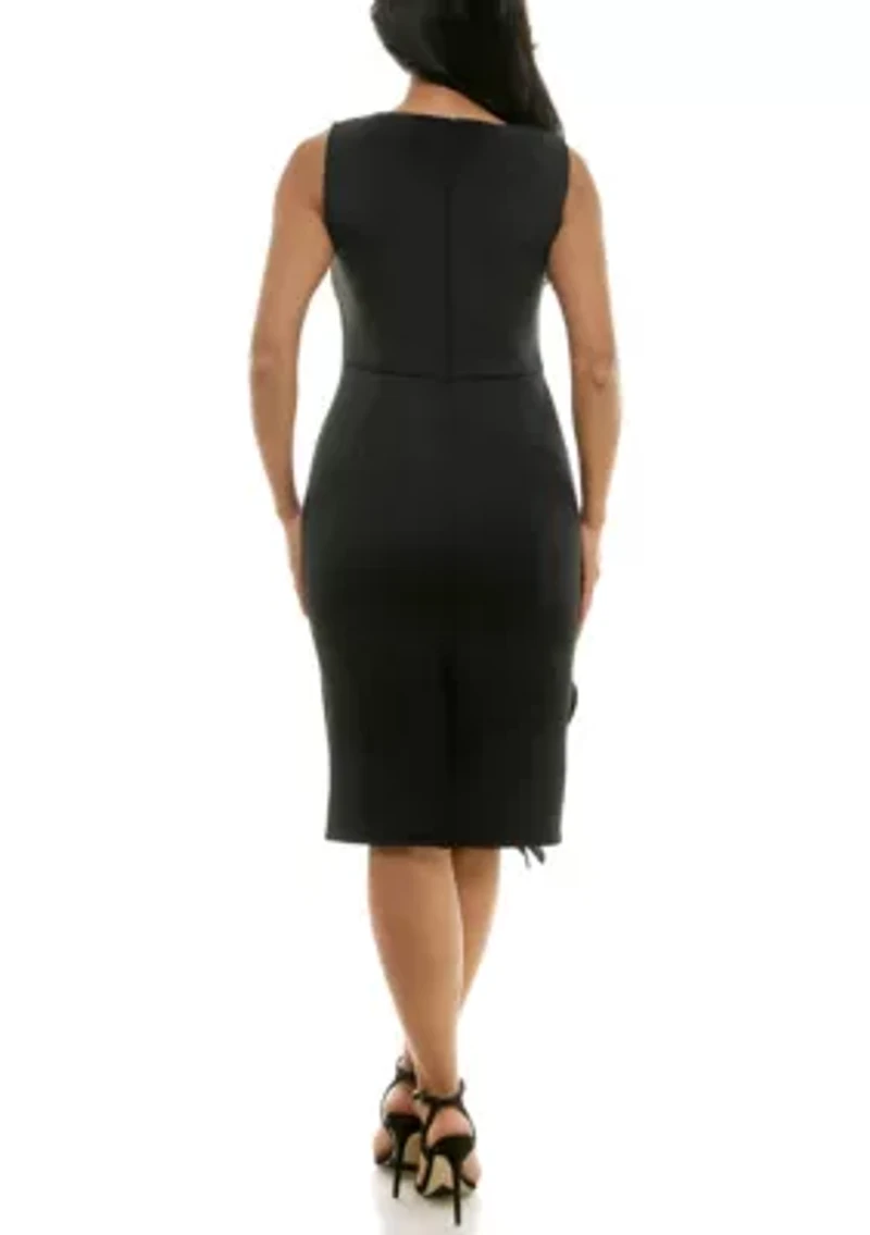 Ruffle Flower Sheath Dress