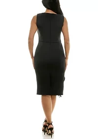 Ruffle Flower Sheath Dress