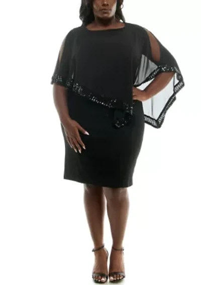 Popover Sparkle Chiffon Dress