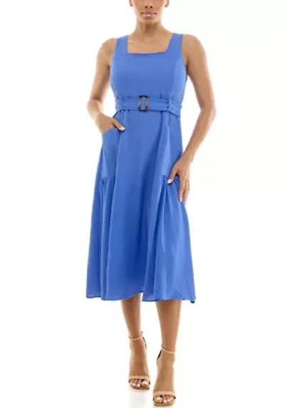 Square neck pocket dress