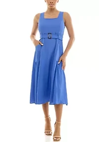 Square neck pocket dress