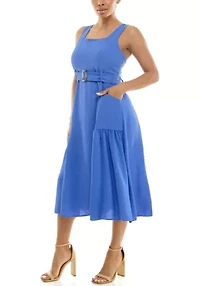 Square neck pocket dress