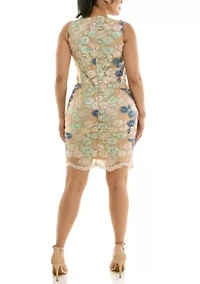 Sheath dress with embroidery