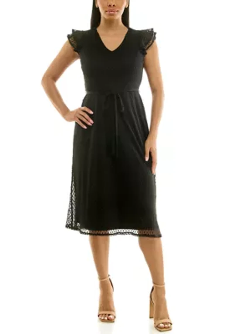 Fit and Flare Mesh Dress